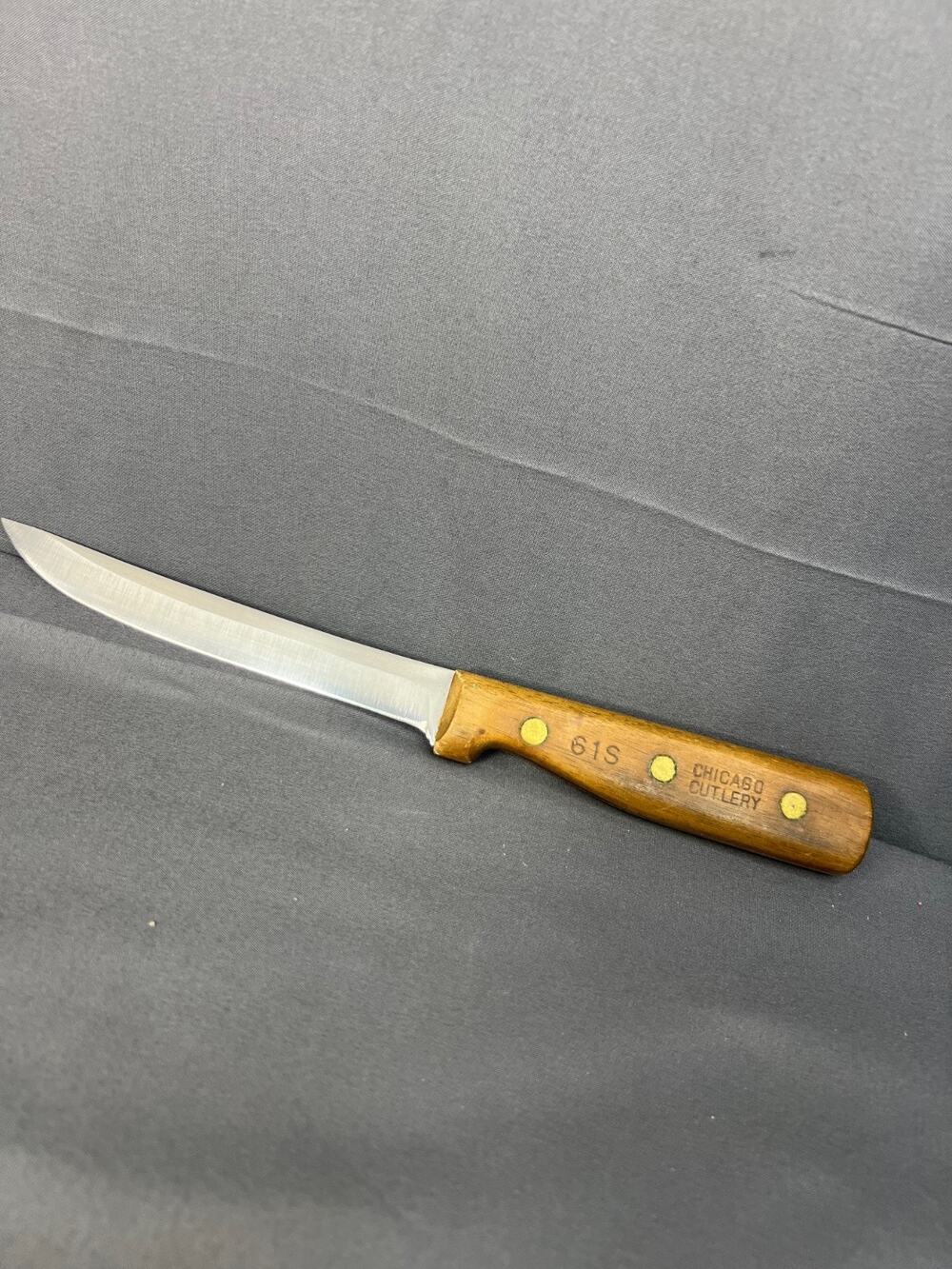 Vintage Chicago Cutlery 61S Boning Filet Knife 6" Blade Wood Handle